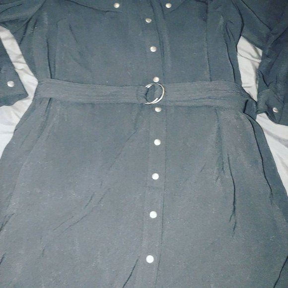 Rebecca Minkoff Womens Shirt Dress 2X‎ Black Belted Utility Button Up Stitch Fix - Picture 2 of 11